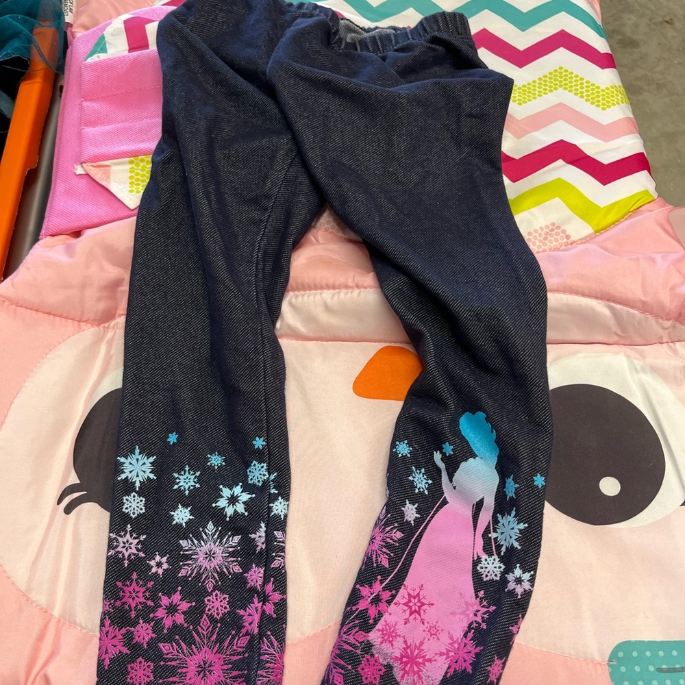 Disney Blue and Pink Snowflake Leggings